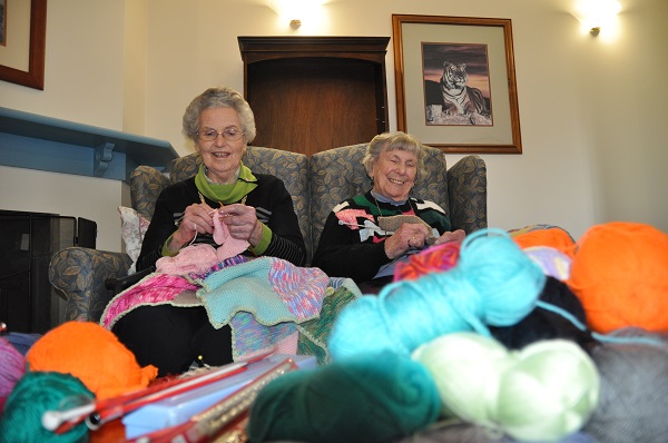 Mercy Place Edgewater Seniors Busy Knitting for Kids