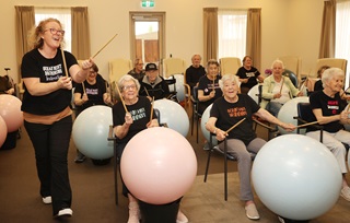 Drumming Up Joy and Fitness at Ocean Mist Aged Care