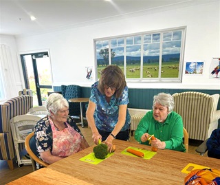 Harden Grange’s New Cooking Program Providing Memory Support Residents with Connection and Conversation